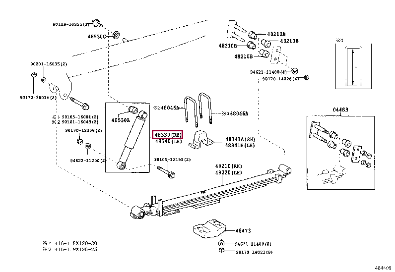 4853180229: ABSORBER ASSY, SHOCK, REAR LH Тойота