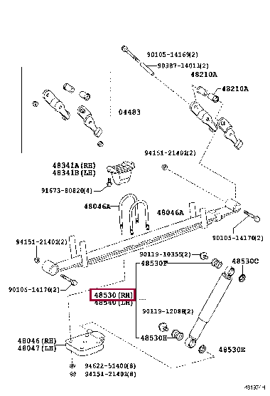 ABSORBER ASSY, SHOCK, REAR LH Тойота (48531-80729) 4853180729: ABSORBER ASSY, SHOCK, REAR LH Тойота