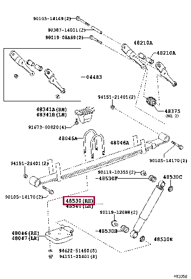 4853180771: ABSORBER ASSY, SHOCK, REAR LH Тойота
