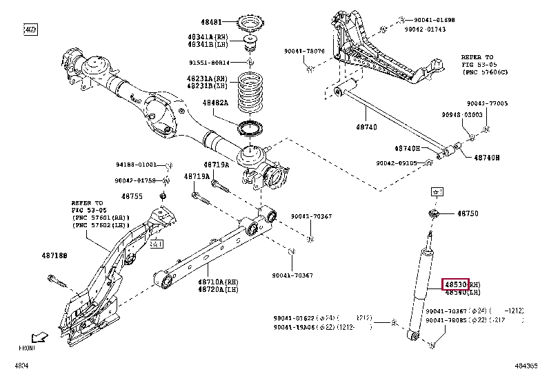 48531B2E32: ABSORBER ASSY, SHOCK, REAR LH Тойота