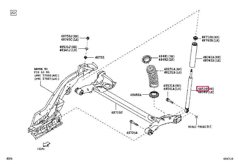 48531B2G21: ABSORBER ASSY, SHOCK, REAR LH Тойота