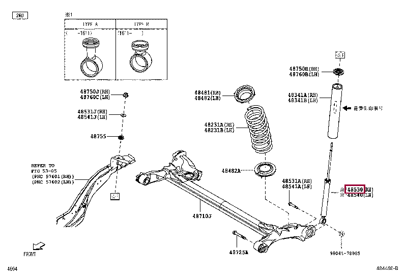 48531B2G60: ABSORBER ASSY, SHOCK, REAR LH Тойота