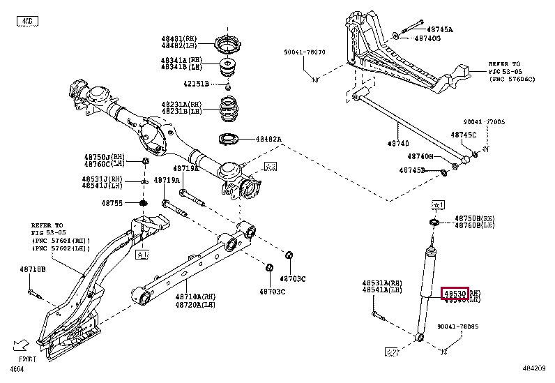 48531B2J20: ABSORBER ASSY, SHOCK, REAR LH Тойота