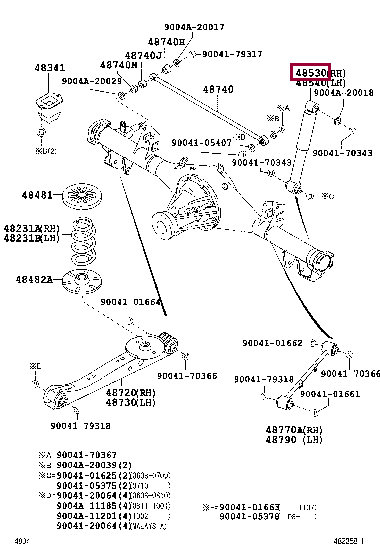 48531BZ431: ABSORBER ASSY, SHOCK, REAR LH Тойота