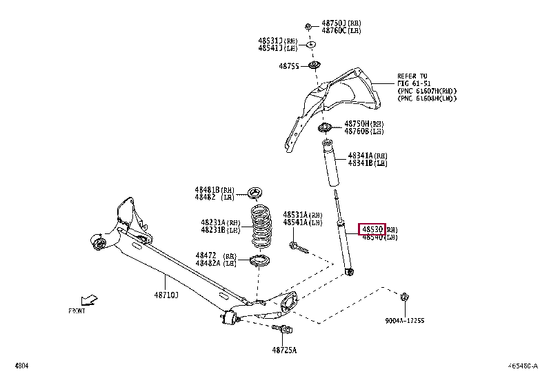 48531BZB20: ABSORBER ASSY, SHOCK, REAR LH Тойота