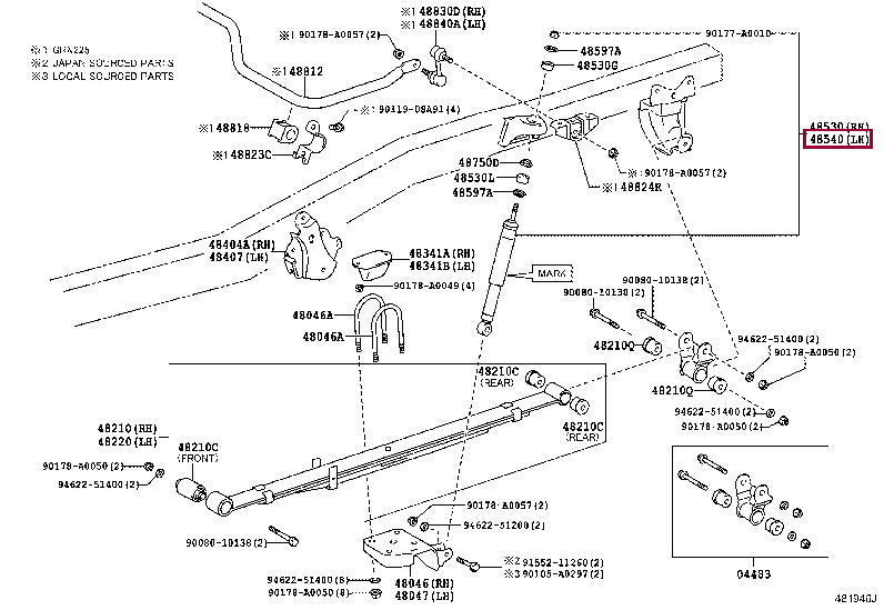 48540A9200: ABSORBER ASSY, SHOCK, REAR LH Тойота