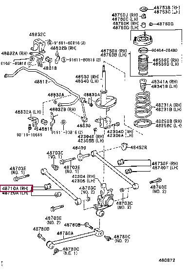 ARM ASSY, REAR SUSPENSION, NO.1 LH 48710-20270 (номер toyota 4871020270)