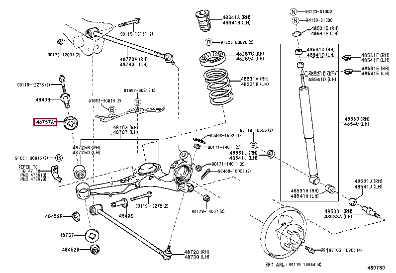 ATTACHMENT, REAR SUSPENSION ARM, NO.2 48757-42021 (номер toyota 4875742021)