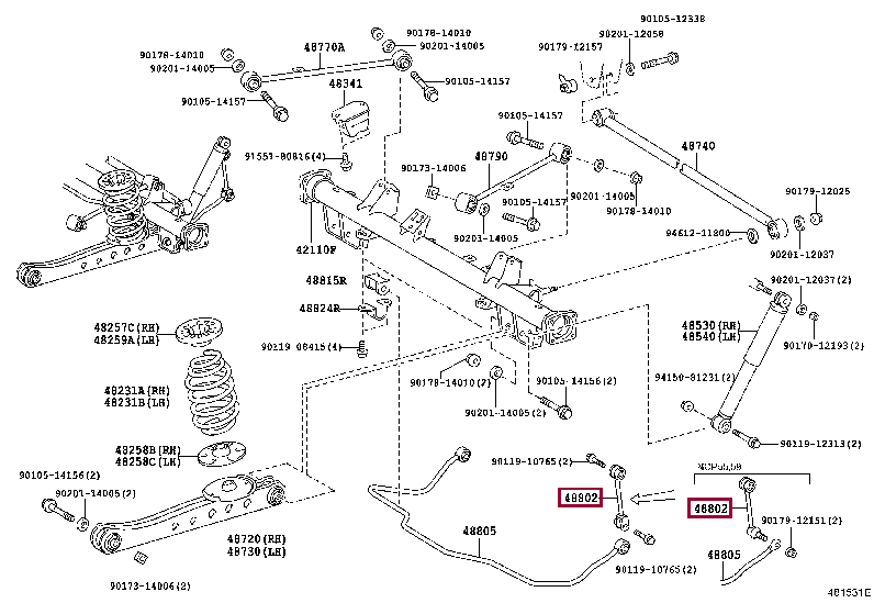 LINK SUB-ASSY, STABILIZER 48802-52030 (номер toyota 4880252030)