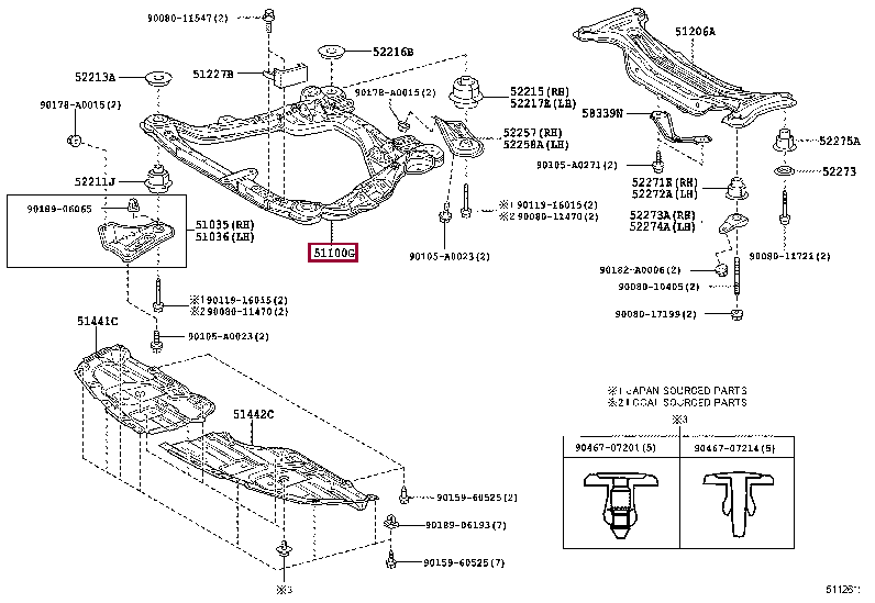 5110007030: FRAME ASSY, FRONT Тойота