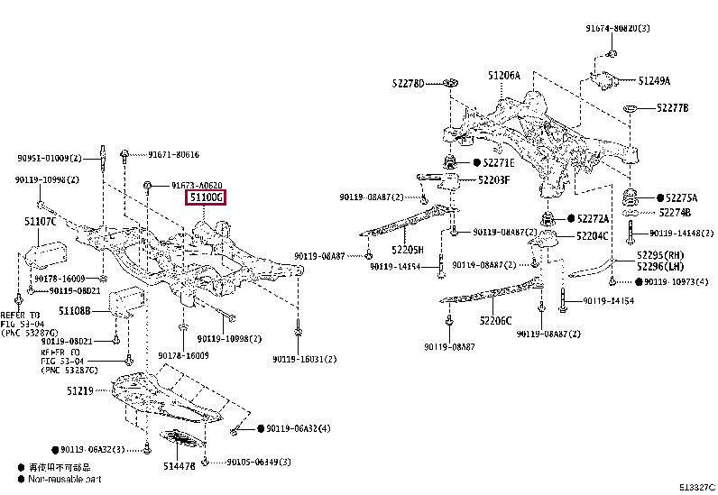5110030850: FRAME ASSY, FRONT Тойота
