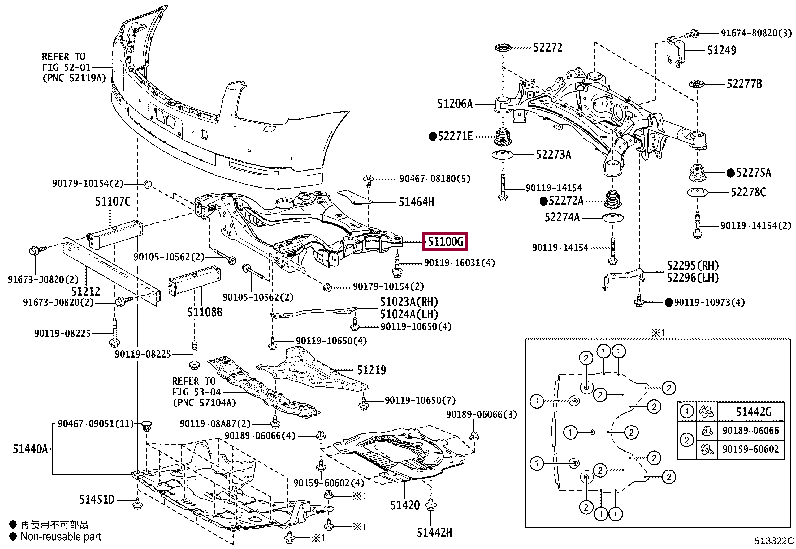 5110050033: FRAME ASSY, FRONT Тойота