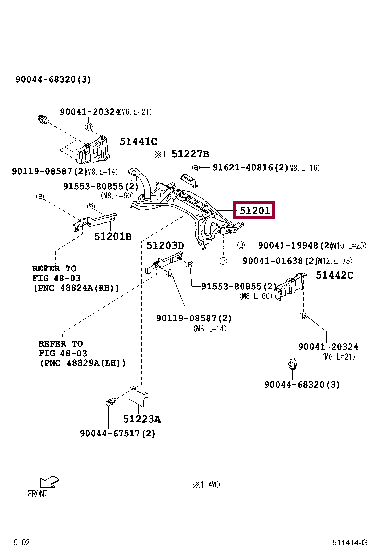 51201B1062: CROSSMEMBER SUB-ASSY, FRONT SUSPENSION Тойота