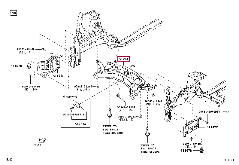 51201B2150: CROSSMEMBER SUB-ASSY, FRONT SUSPENSION Тойота