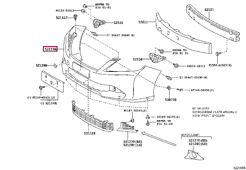 COVER, FRONT BUMPER 52119-06979 (номер toyota 5211906979)
