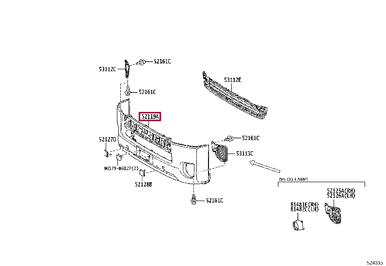 5211926651: COVER, FRONT BUMPER Тойота