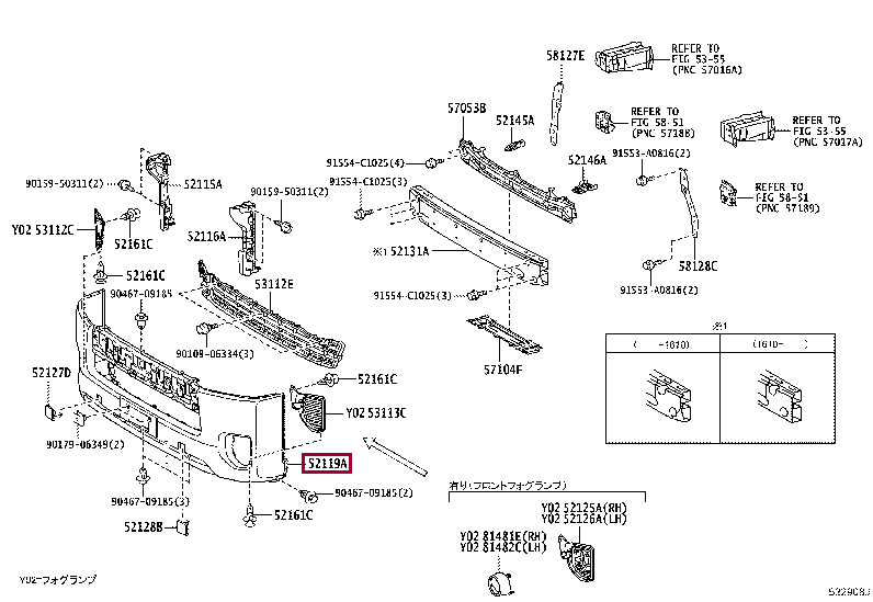 5211926660A1: COVER, FRONT BUMPER Тойота