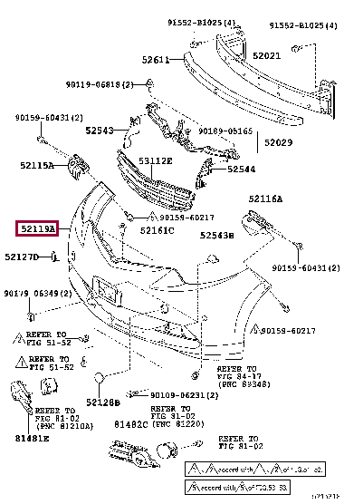 5211928976: COVER, FRONT BUMPER Тойота