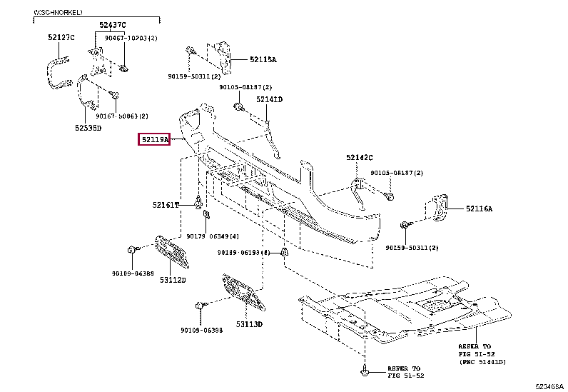 COVER, FRONT BUMPER 52119-36900 (номер toyota 5211936900)