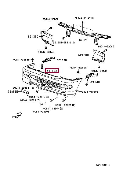521198741408: COVER, FRONT BUMPER Тойота