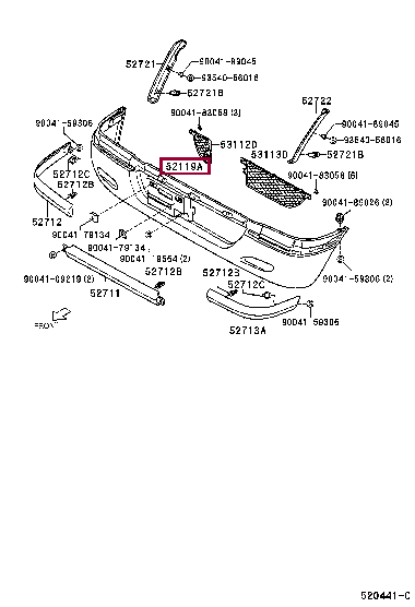 521199720118: COVER, FRONT BUMPER Тойота