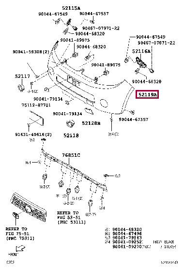 52119B4171B1: COVER, FRONT BUMPER Тойота