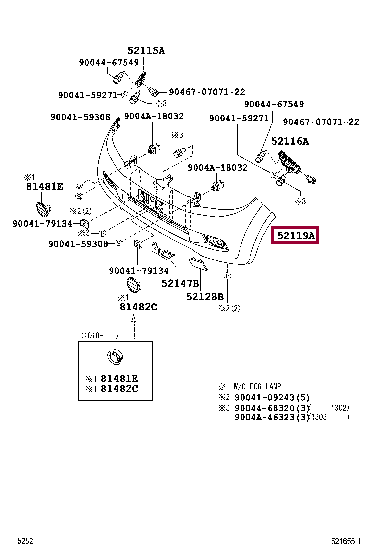 52119BZ860: COVER, FRONT BUMPER Тойота