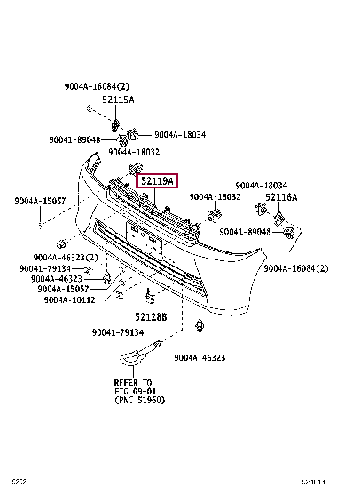 52119BZP60B0: COVER, FRONT BUMPER Тойота