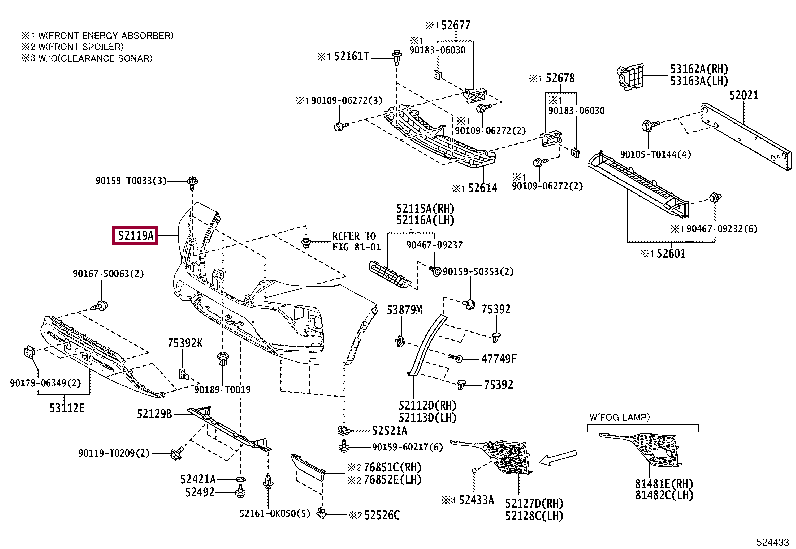 52119F0902: COVER, FRONT BUMPER Тойота