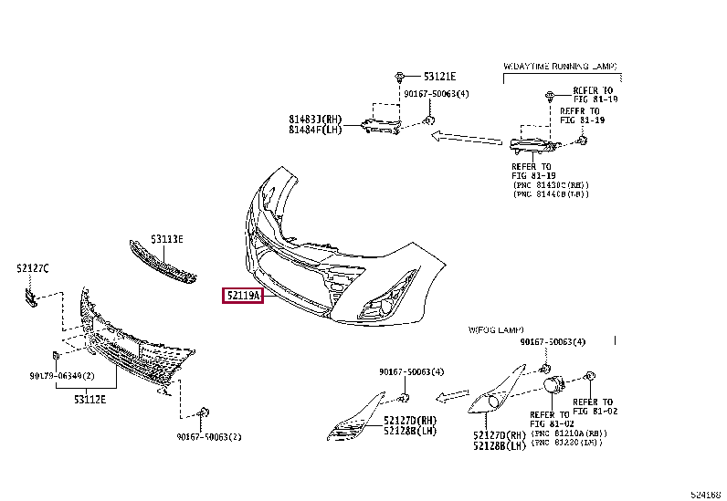 52119YP960: COVER, FRONT BUMPER Тойота