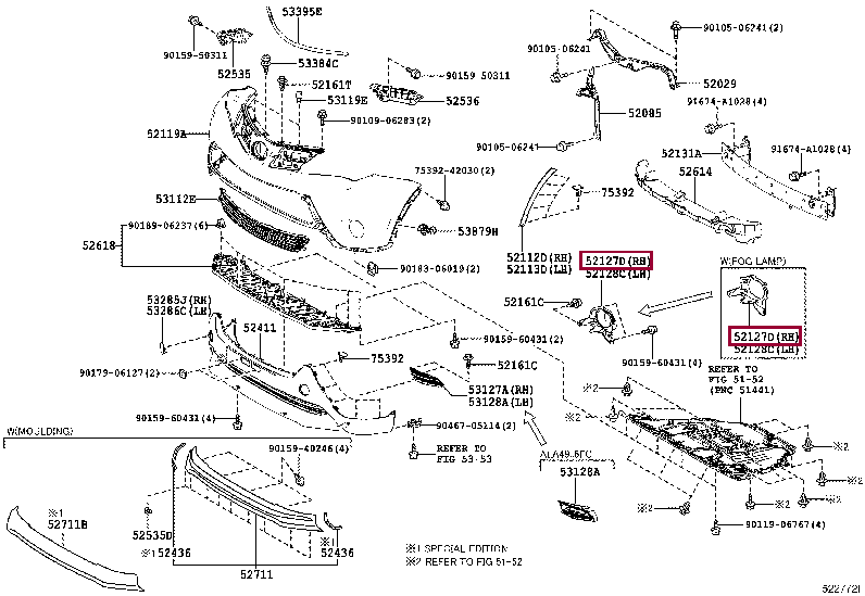 КРОНШТЕЙН ПРАВОЙ ПТФ 52127-42090 (номер toyota 5212742090)