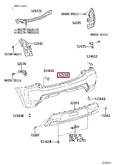 521590D510: COVER, REAR BUMPER Тойота
