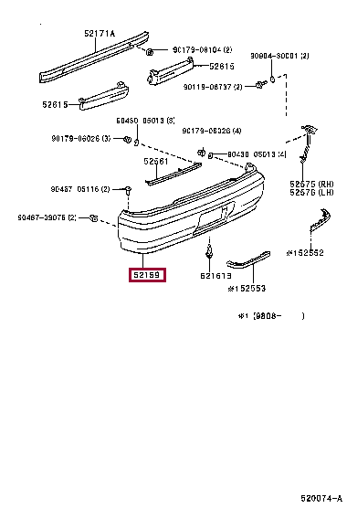 5215922640C2: COVER, REAR BUMPER Тойота
