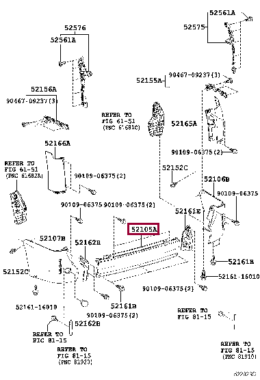 5215928640K0: BUMPER SUB-ASSY, REAR CENTER Тойота