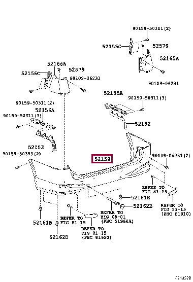 5215958120B1: COVER, REAR BUMPER Тойота