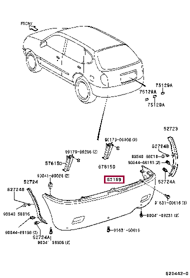 521599741908: COVER, REAR BUMPER Тойота