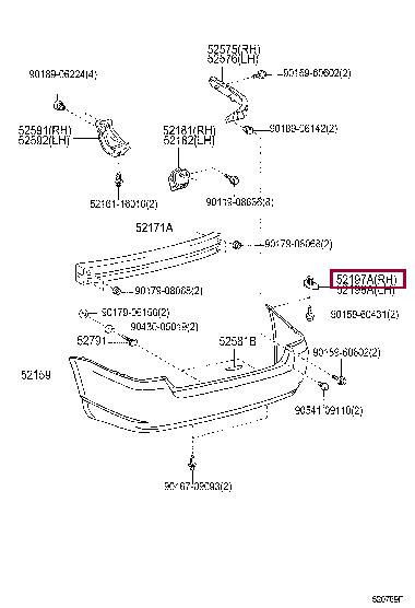 Крепеж 52197-12080 (номер toyota 5219712080)