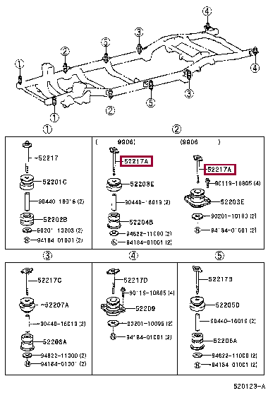 BOLT, BODY MOUNTING 52217-35100 (номер toyota 5221735100)