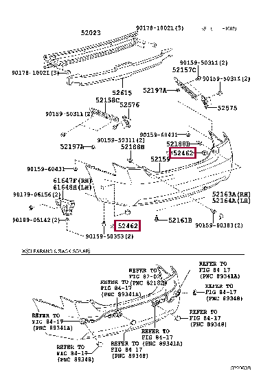 PAD, REAR BUMPER, RH 52462-33010 (номер toyota 5246233010)