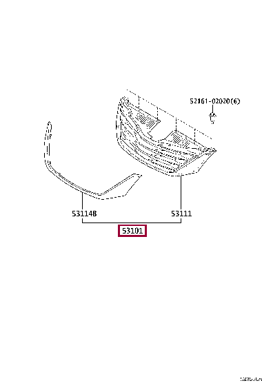 5310108090: GRILLE SUB-ASSY, RADIATOR Тойота