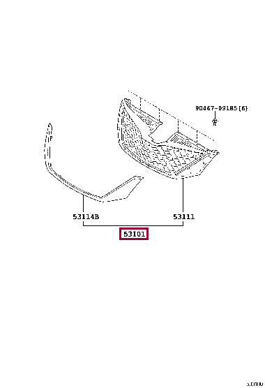 5310108120: GRILLE SUB-ASSY, RADIATOR Тойота