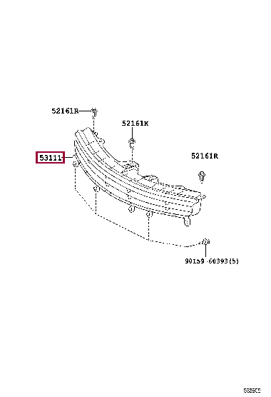 531010M020: GRILLE, RADIATOR Тойота