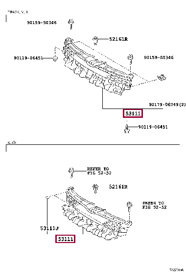 5310128540: GRILLE, RADIATOR Тойота