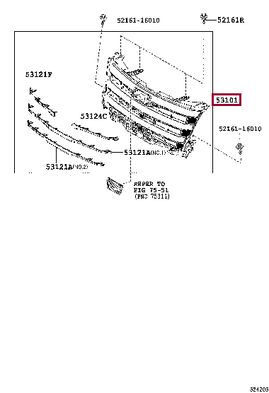 5310128670A1: GRILLE SUB-ASSY, RADIATOR Тойота