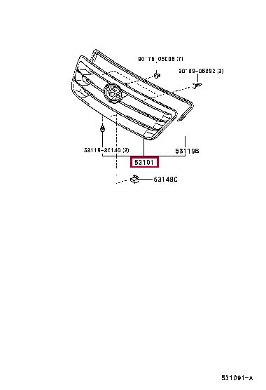 5310144090G0: GRILLE SUB-ASSY, RADIATOR Тойота