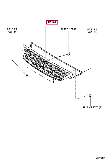 5310144150: GRILLE SUB-ASSY, RADIATOR Тойота