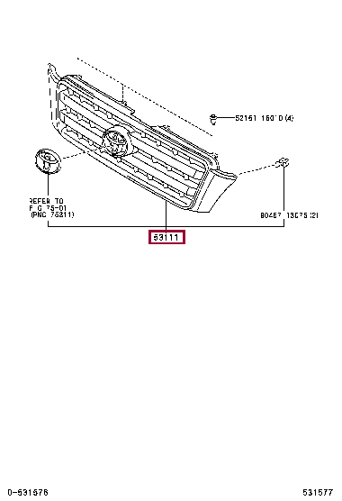 GRILLE, RADIATOR 53101-48100-A0 (номер toyota 5310148100A0)