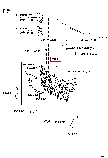 5310158610: GRILLE, RADIATOR Тойота