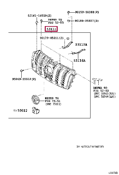 5310160B90: Решетка радиатора Тойота