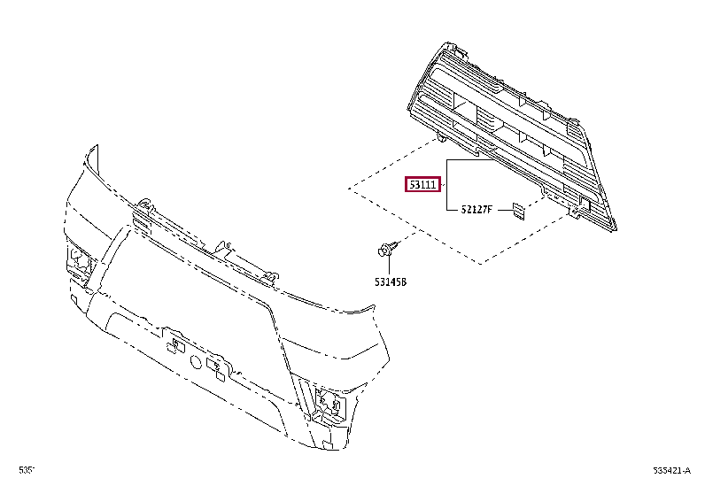 53101B5080: GRILLE, RADIATOR Тойота